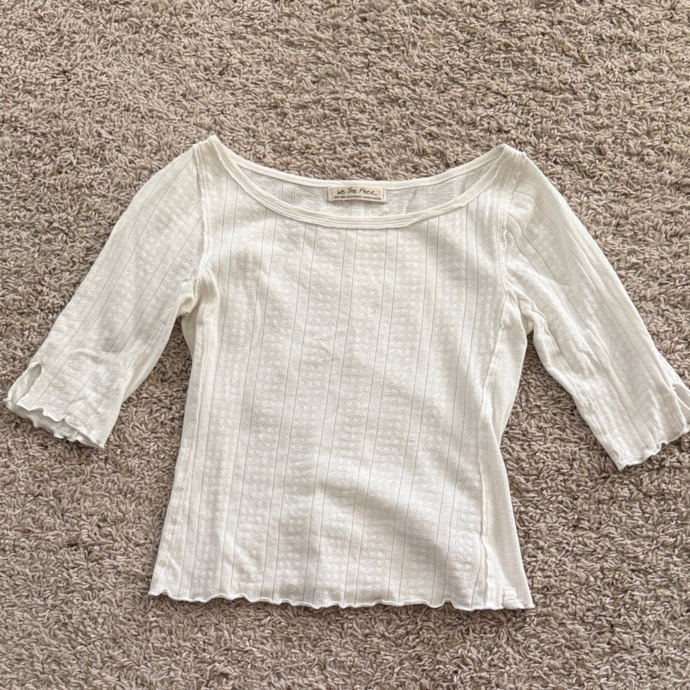 We The Free Pointelle Short Sleeve Tee